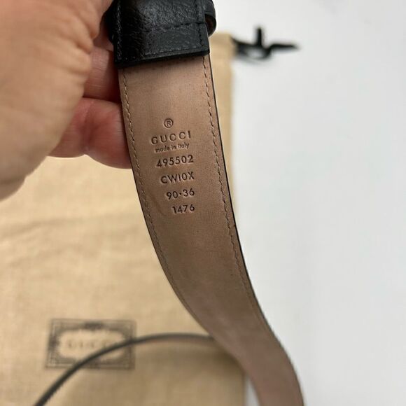 SOLD!!!!     Men’s authentic Gucci black leather belt, 90cm/36 made in Italy - Picture 6 of 7